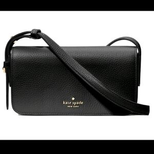 Kate Spade Juliette Crossbody Bag Black Pebbled Leather Purse KM565 NWT $279